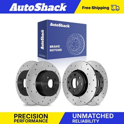 Front Rear Drilled Slotted Brake Rotors for 2014-2016 Chevrolet Spark EV Foto 1 de 2