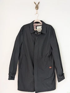 Ben Sherman mittellanger schwarzer Mantel Mac Größe Medium M Reißverschluss und Knopfverschluss - Bild 1 von 15