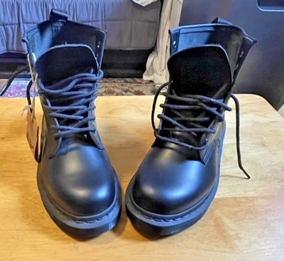 Dr. Martens воздуха Wair 1460 черный моно гладкая кожа ботинки, 8 США мужчин / 9 США женщин - Изображение 1 из 4