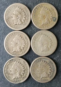 Lotto di sei centesimi testa di indiano 1c - Foto 1 di 3