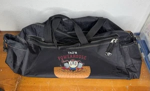 Rare Vintage Taz “Taz’s Powerhouse” Workout Duffle Gym Bag Black Used See Pics - Picture 1 of 12
