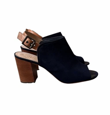 Vince Camuto Brianny Tacones Azules Talla 9.5 Boho Informales Tacón Bloque Ajustable Foto 1 de 4