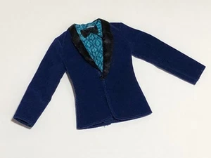 Barbie Ken Blue Velvet Suit Jacket Coat Shirt Bow Tie Tuxedo Wedding Formal K418 - Picture 1 of 4