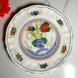 Plato de ensalada de cerámica italiana de colección mayólica "Garofano" clavel azul MENEGATTI 8" - Imagen 1 de 9