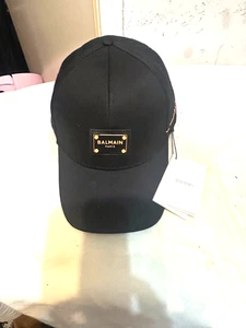 Balmain Paris Men's Logo Details Black/Orange Baseball Cap One Size Authentic - Picture 1 of 8