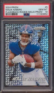2024 PANINI PRIZM MALIK NABERS FLASHBACK MOJO PRIZM ROOKIE 24/25 PSA 10! - Picture 1 of 2