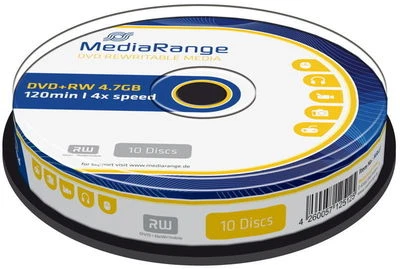 20 Mediarange Rohlinge DVD+RW 4,7GB 4x Spindel - Bild 1 von 2