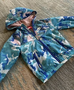 Nike Blue Camo  Zip-Up Hooded Windbreaker Jacket Kids Youth Size 3T - Picture 1 of 5