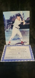 Foto autografiada de Ted Williams de 8x10 con certificado de autenticidad - miembro del Salón de la Fama de los Medias Rojas de Boston - Imagen 1 de 5