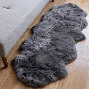 Fluffy Carpet Non Slip Shaggy Soft Rugs Faux Wool Rug Faux Fur Bedroom Floor Mat - Picture 1 of 39