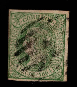 Spanien Scott 63 gebraucht Vierrand ungezähnt Isabella  - Bild 1 von 2
