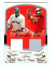2005 DAVID Ortiz & MANNY Ramirez  Flair Diamond Cuts DUAL JERSEY  /99