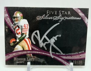 2014 Topps Five Star firmas plateadas Ronnie Lott automático/25 San Francisco 49ers - Imagen 1 de 2