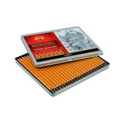 Koh-I-Noor graphitstifte  24er Set Gradation 8B - 10H im Metalletui Bleistifte - Bild 1 von 3