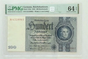 Germany 1935 100 Reichsmark PMG Choice UNC 64EPQ Reichsbanknote. Pick # 183a Wm - Picture 1 of 2