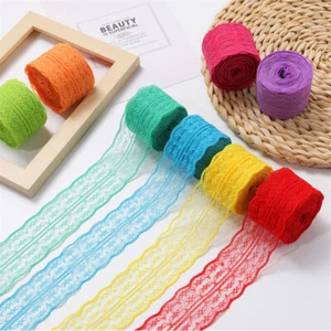 10 Yards 45mm Embroidered Lace Fabric Ribbon Bilateral Trim Sewing Lot DIY - Picture 1 of 27