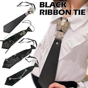 JK Tie Modern Student Black Leather Japanese Leather Tie-50% Hardware OFF H9S0