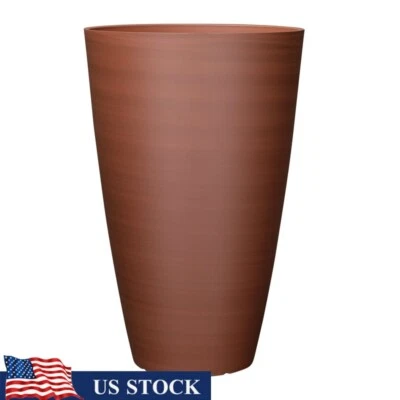 高红色西耶纳回收树脂种植器带排水孔室内室外使用 — 第 1/4 张图片