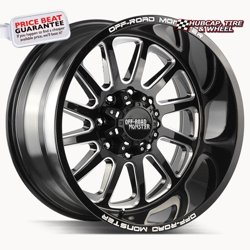 OFF ROAD MONSTER M17 GLOSS BLACK MILLED - 22X12 - 5x127 BP, NEG 44MM Offset - Image 1 of 1