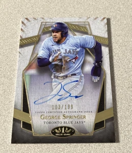 2022 Topps Tier One Prime Performers Auto #PPA-GSP George Springer /199 - Picture 1 of 2