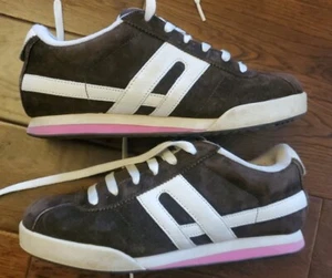 TOLLE VINTAGE 90ER JAHRE DVS BRAUN/ROSA WILDLEDER SKATESCHUHE DAMENGRÖSSE US8,5 - Bild 1 von 11