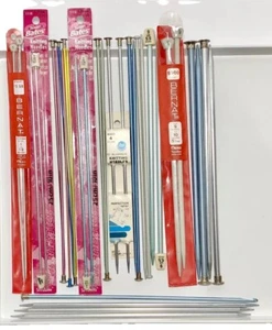 Lot/14 Vintage Pairs 10" Aluminum Knitting Needles Mixed Brands, Sizes & Colors - Picture 1 of 6