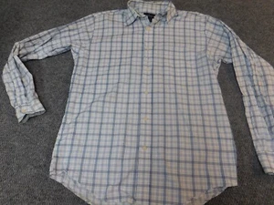 Allen Solly Mens Shirt Medium striped blue Button down white blue - Picture 1 of 11