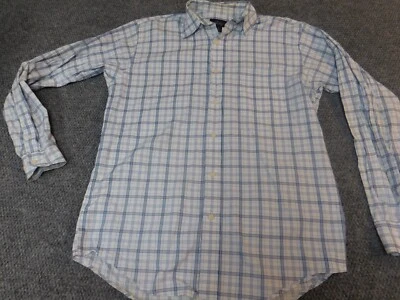 Allen Solly Mens Shirt Medium striped blue Button down white blue - Image 1 of 4
