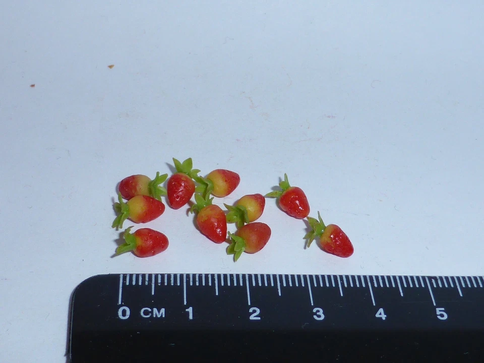1:12 Scale 10 Strawberries Doll house Miniatures, Garden , Kitchen - Image 1 of 1