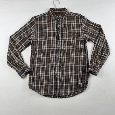 Camisa Territorio del Noroeste Para Hombres Pequeña Marrón Franela de Algodón a Cuadros Exterior Gorpcore Foto 1 de 4