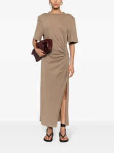 Isabel Marant Lexia Womens Gathered Maxi T-Shirt Dress size S NWT Organic Cotton - Picture 1 of 15