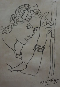 Rare unique Fauvist drawing, Woman, signed Henri Matisse - Picture 1 of 8