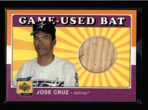 JOSE CRUZ 2001 UPPER DECK DECADE OF THE 1970s GAME USED BAT RELIC AX9842