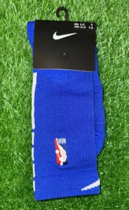 Nike NBA Team Issue Elite Crew Basketball Socks Size Large Blue White PSK647 - Picture 1 of 6