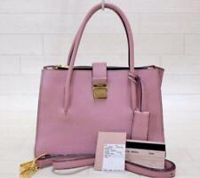 Miu Miu Madras Leather handbag Shoulder Bag Pink with Guarantee Card m