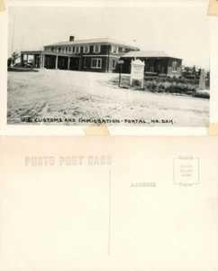US CUSTOMS & IMMIGRATION PORTAL N.DAKOTA ANTIQUE RPPC REAL PHOTO POSTCARD - Picture 1 of 1