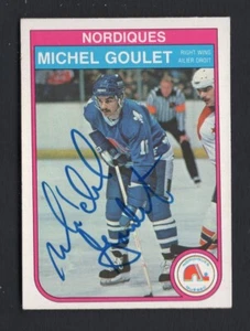 1982-83 O-Pee-Chee Michel Goulet Quebec Nordiques Autographed Card #284 - Picture 1 of 2