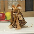 New Primitive Grungy KITCHEN MOUSE WITH ROLLING PIN FIGURINE Doll Figure 7'