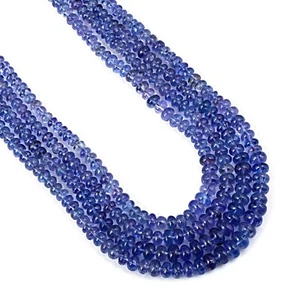 Cuentas de tanzanita AAA redondas lisas de 3,5 mm-5,5 mm 20 cm hebra para joyería - Imagen 1 de 4