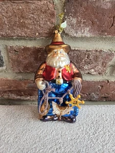 Christopher Radko Adorno de Navidad Papá Noel Vaquero Sherrif Cuerda Sillín De Colección  - Imagen 1 de 10