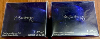 Nuevo en caja Juego de 2 recambios de jabón negro YSL Nu 2x5,2 OZ (4 en total) ¡¡Todavía sellados!!! Foto 1 de 4