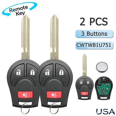 2 para Nissan Versa Note 2014 2015 2016 2017 2018 2019 mando a distancia llavero Foto 1 de 4