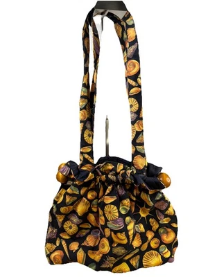 Bolso de mano hippie hecho a mano boho playa concha marina detalles de madera Foto 1 de 4