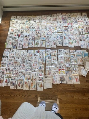 vintage retro girls Boys kids Juniors 270+ piece sewing pattern lot - Image 1 of 4