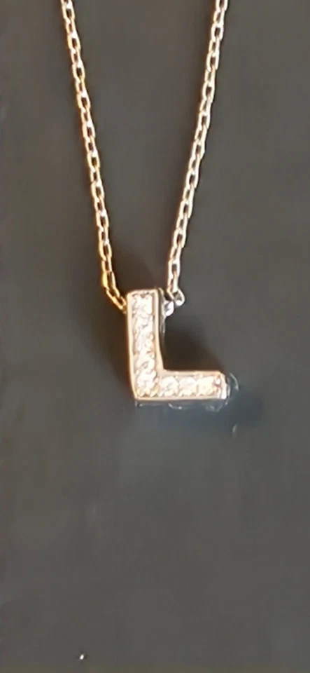 Lindo collar hecho a mano 925 SS inicial L ideal para poner Foto 1 de 4