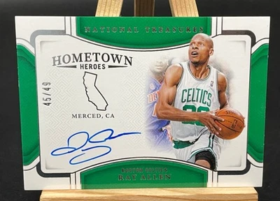 Ray Allen 2024-25 Panini National Treasures Hometown Heros Auto 45/49 #HH-RAY - Image 1 of 2