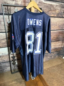 Camiseta deportiva Buffalo Bills Terrell Owens para hombre XL azul ropa del equipo de la NFL #81 fútbol americano - Imagen 1 de 4