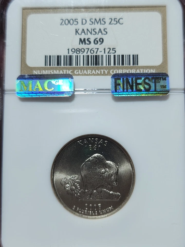 2005 D KANSAS QUARTER NGC MS69 SMS MAC FINEST GRADED MAC SPOTLESS . - Image 1 of 4