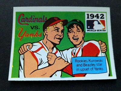 1971 Fleer World Series # 40 1942 - Cardinals vs. Yankees - Whitey Kurowski (EX) - Image 1 of 3