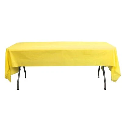 5 pcs 54" x 108" Disposable Plastic Rectangular Table Cover Tablecloths Party - Image 1 of 3
